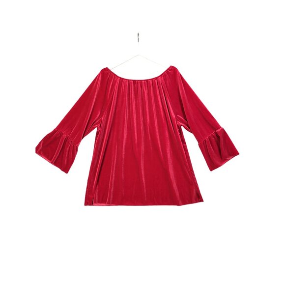 THE PIONEER WOMAN Velvet Floral Top Womens Size XXL Bell‎ Sleeve Peasant Cottage - Picture 2 of 8